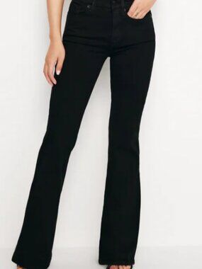 Good American Good Petite Bootcut Jeans Black Size 0 / 25 stretch denim